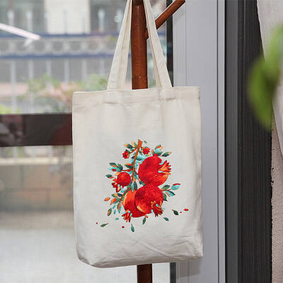 DIY Pomegranate Pattern Tote Bag Embroidery Kit