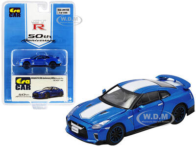 Nissan GT-R RHD (Right Hand Drive) Bayside Blue with White Stripe \