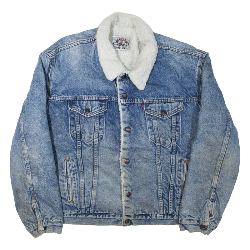 Vintage LEVI'S Mens Sherpa Lined Denim Jacket Blue 90s XL