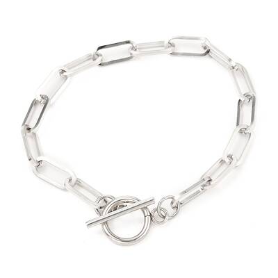 Tarnish Resistant Unisex 304 Stainless Steel Paperclip Chain Bracelets