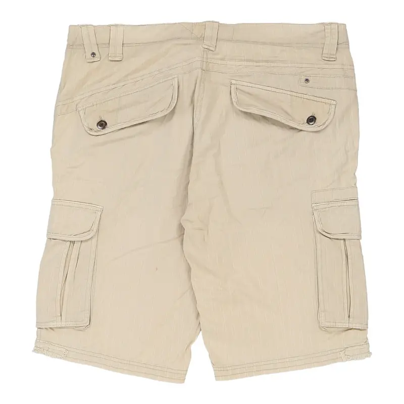 Keep In Touch Cargo Shorts - 39W 13L Cream Cotton