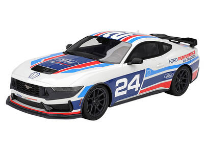 Ford Mustang Dark Horse #24 Ford Performance Racing School White with Graphics 1/18 Model Car by Top Speed