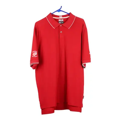 Adidas Polo Shirt - Medium Red Cotton