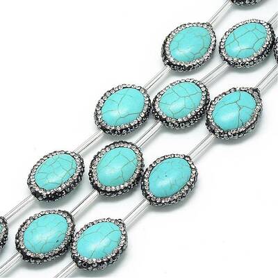 Synthetic Turquoise Rhinestone Beads