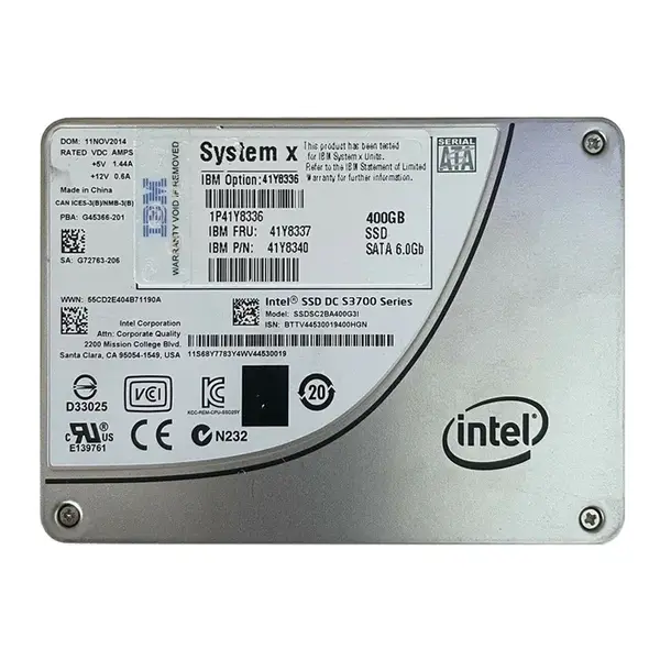 41Y8337 IBM 400GB Multi-Level Cell SATA 6Gb/s Hot Swappable 2.5-Inch Solid State Drive