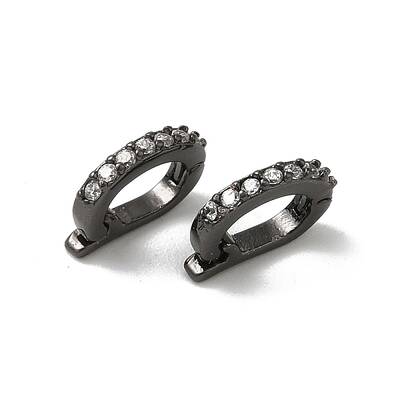 Brass Micro Pave Cubic Zirconia Fold Over Clasps