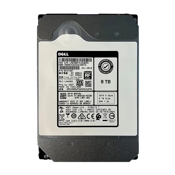 0KRV2W Dell 8TB 6Gb/s SATA 7200 3.5-Inch Hard Drive