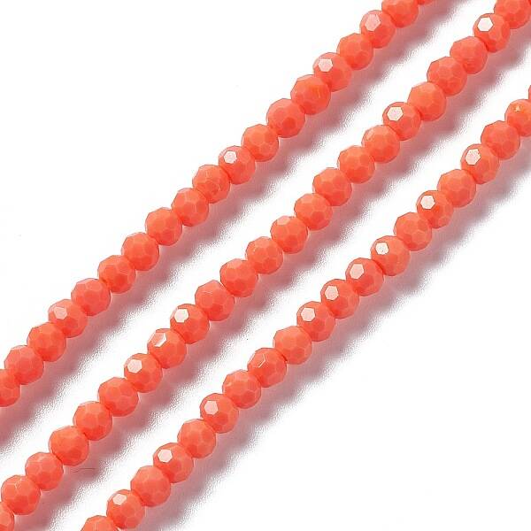 Faceted(32 Facets) Glass Beads Strands