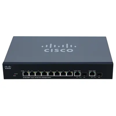Cisco SF302-08PP-K9NA-RF | Small Business 300 Series SF302-08PP 8 x Ports PoE+ 10/100Base-T + 2 x Ports Combo Gigabit SFP Lay...