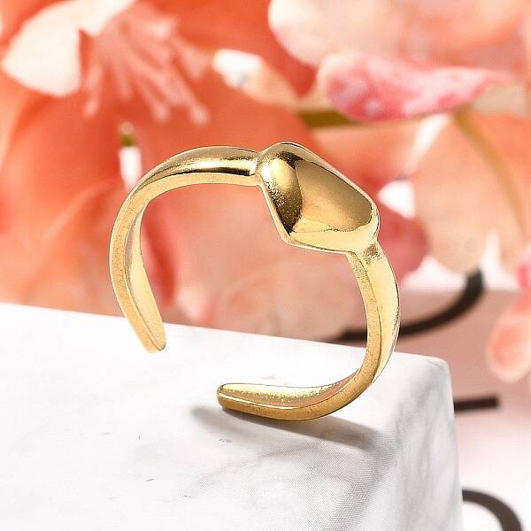 304 Stainless Steel Open Cuff Rings for Women