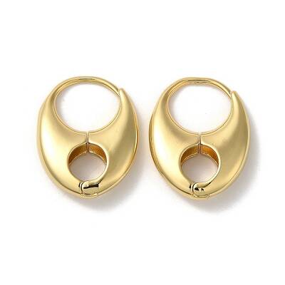 Rack Plating Brass Oval Hoop Earrings