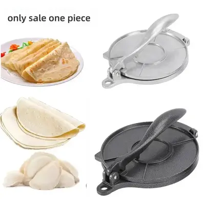 8 Inch Tortilla Press Crepe Maker, 1 Count Aluminum Alloy Pizza & Pancake Press, Kitchen Foldable Press Tools for Flour Torti...