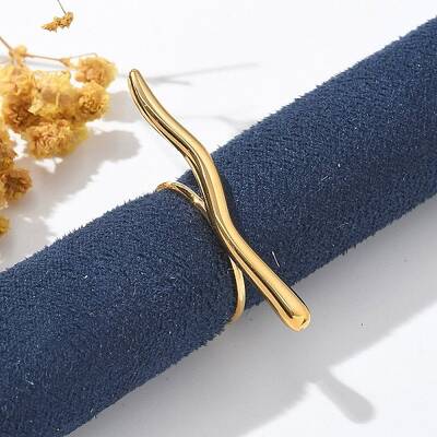304 Stainless Steel Bar Open Cuff Rings for Women