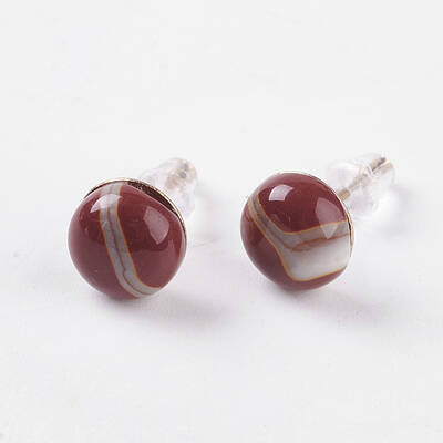 Natural Mookaite Ear Studs