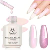 Beetles Gel Polish Glitter Gel Top Coat Glossy Shiny Gel Nail Polish No Wipe Gel Top Coat Soak Off UV Led Long Lasting Highly...