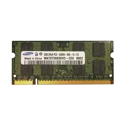 Samsung M470T5663EH3-CE6 | 2GB DDR2-667MHz PC2-5300 Non-ECC Unbuffered SODIMM CL5 2Rx8 1.8V 200-Pin Memory Module
