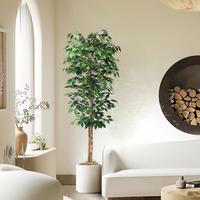 6ft Artificial Banyan Tree - Sturdy Plastic Pot Included - Indoor & Outdoor Decoration - Perfect Housewarming Gift
