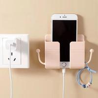 Wall Mounted Storage Rack, Punch Free Phone Charging Storage Organizer, Remote Control Shelf, Home Organizer for Living Room ...