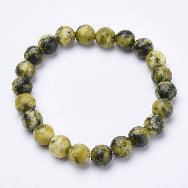 Natural Yellow Turquoise(Jasper) Beaded Stretch Bracelets