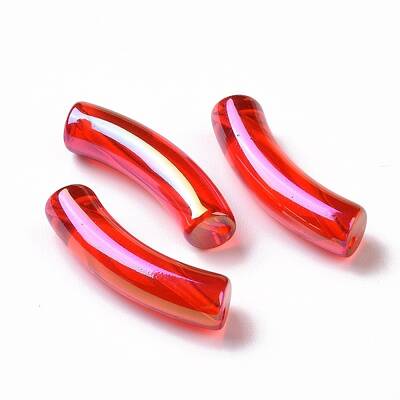 UV Plating Transparent Rainbow Iridescent Acrylic Beads