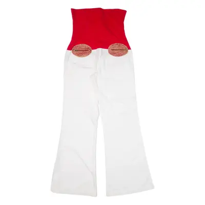 Womens Trousers White Relaxed Flared W32 L31