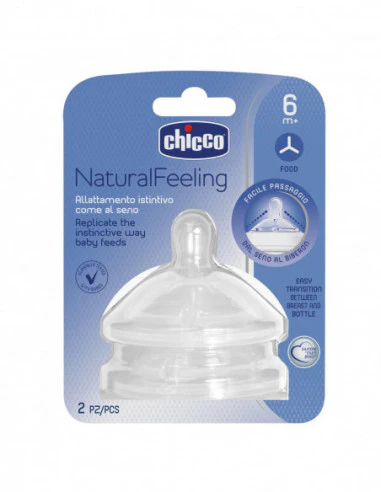 Chicco Natural Feeling Flow Teat 6m Porridge 2 units
