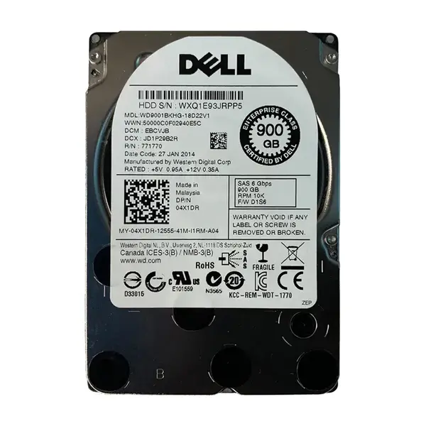 04X1DR Dell 900GB 6Gb/s SAS 10000 2.5-Inch Hard Drive