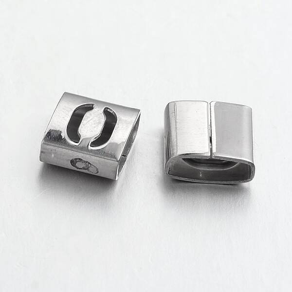 Tarnish Resistant Letter Style 201 Stainless Steel Square Slide Charms