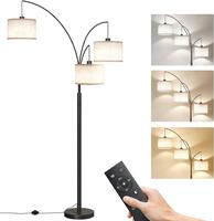 SUNMORY 3 Lights Floor Lamp with Remote Control and 3 Stepless Dimmable Bulbs, 78\