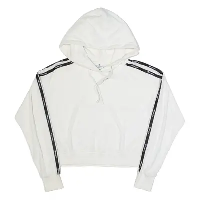 CHAMPION Towelling Cropped Womens White Hoodie S