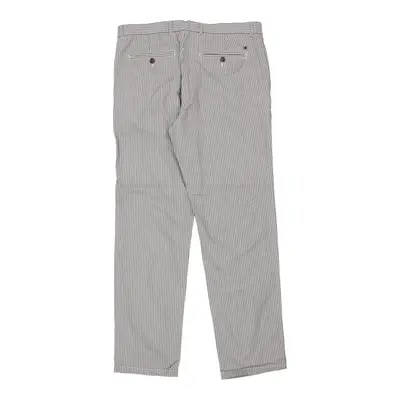 Tommy Hilfiger Striped Trousers - 34W 32L Grey Cotton