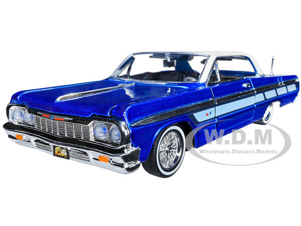 1964 Chevrolet Impala Lowrider Hard Top Candy Blue Metallic with Cream Top \