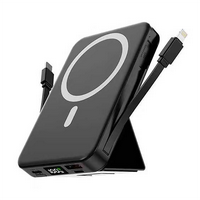 3-in-1 Wireless Power Bank Portable Magnetic Power Bank Charger with Holder and Charging Cable, 10000mAh 22.5W PD Fast Chargi...