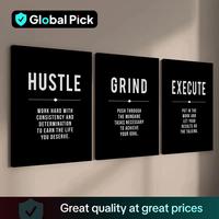 Wooden Framed Canvas Painting, 3 Counts/set Inspirational Letter Pattern Wall Art, Wall Decor for Home Living Room Bedroom Of...