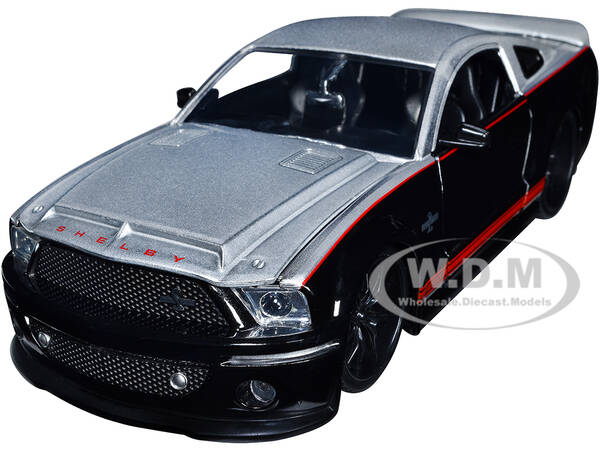 2008 Ford Shelby Mustang GT-500KR Silver and Black with Red Stripes \