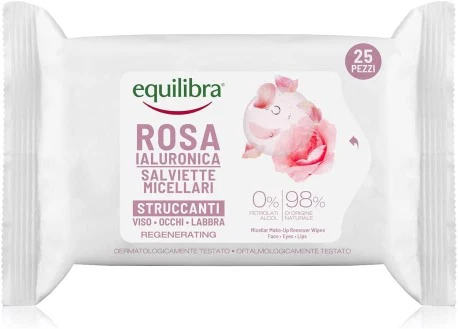 Equilibra Hyaluronic Rose Micellar Cleansing Wipes