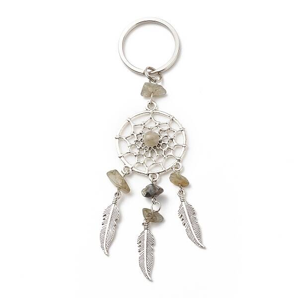 Natural Labradorite Keychain