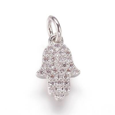Brass Micro Pave Cubic Zirconia Charms Pendants