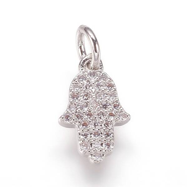 Brass Micro Pave Cubic Zirconia Charms Pendants