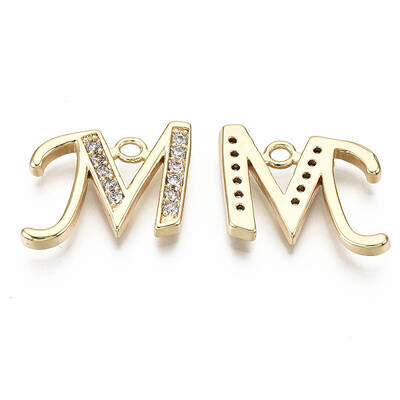Brass Micro Pave Clear Cubic Zirconia Pendants