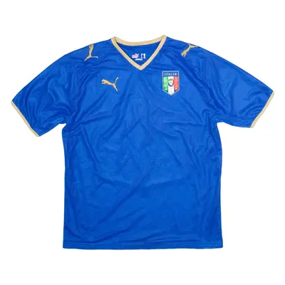 PUMA Italia Mens T-Shirt Blue V-Neck XL