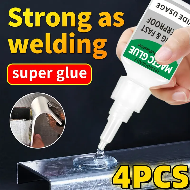 TrendReady MAGIC GLUE, 4PCS All-Purpose Magic Glue, Superglue for Plastic, Wood, Metal, Crafts, and Repairs, Cyanoacrylate Ad...