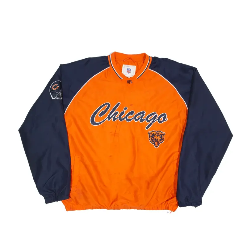 NFL Chicago Bears USA Sweatshirt Orange V-Neck Mens XL