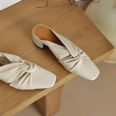 CHIKO Maddie Square Toe Block Heels Clogs/Mules Shoes