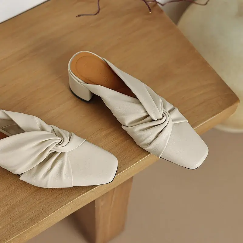 CHIKO Maddie Square Toe Block Heels Clogs/Mules Shoes