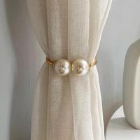 Faux Pearl Decor Curtain Tieback, 1 Count Elegant Curtain Buckle, Decorative Curtain Ties for Home Living Room Bedroom