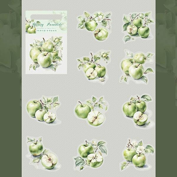 10Pcs Fruit PET Self-Adhesive Stickers