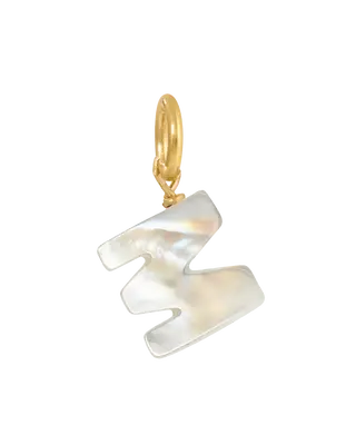 MOP Letter Charm | Metal Color: Gold | Letter: M