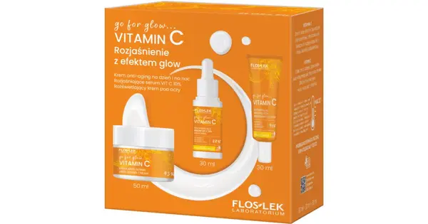 FlosLek Laboratorium Go For Glow Vitamin C Illuminating Gift Set Illuminating Day & Night Cream 50ml + Illuminating Light Eye...