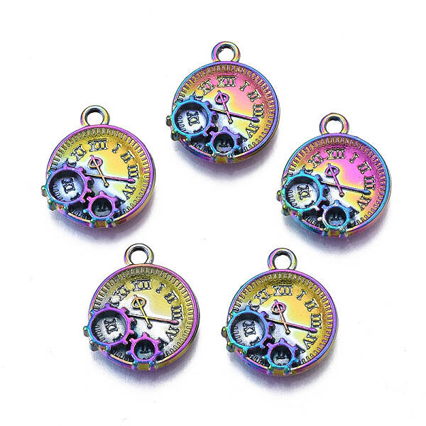Rack Plating Rainbow Color Alloy Pendants